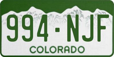 CO license plate 994NJF