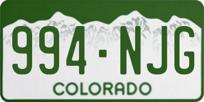 CO license plate 994NJG