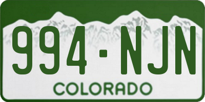 CO license plate 994NJN