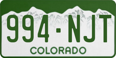 CO license plate 994NJT