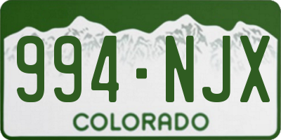 CO license plate 994NJX