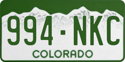 CO license plate 994NKC
