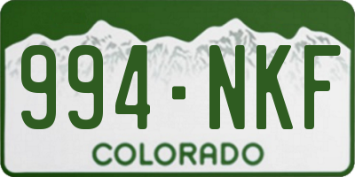 CO license plate 994NKF