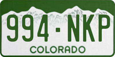 CO license plate 994NKP