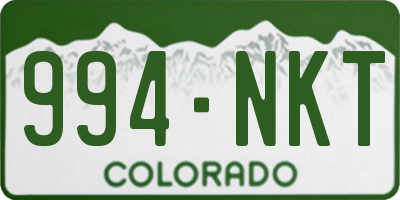 CO license plate 994NKT