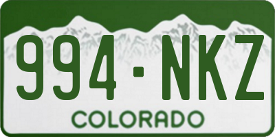 CO license plate 994NKZ