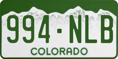 CO license plate 994NLB