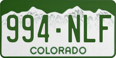 CO license plate 994NLF