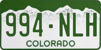 CO license plate 994NLH