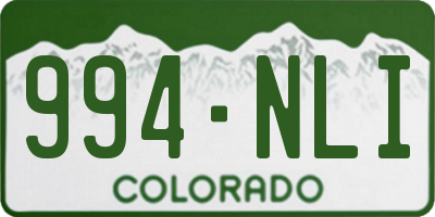 CO license plate 994NLI