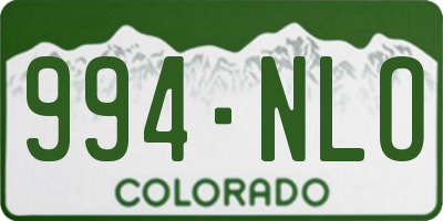 CO license plate 994NLO