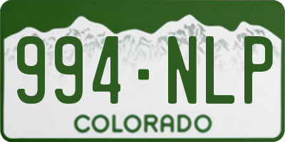 CO license plate 994NLP