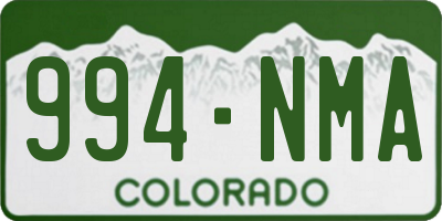 CO license plate 994NMA
