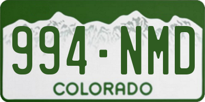 CO license plate 994NMD