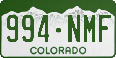 CO license plate 994NMF