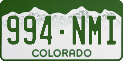 CO license plate 994NMI