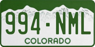 CO license plate 994NML