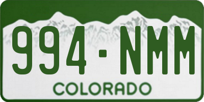 CO license plate 994NMM