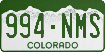 CO license plate 994NMS