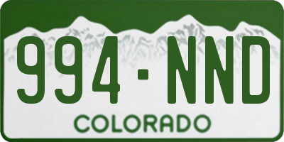 CO license plate 994NND