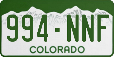 CO license plate 994NNF
