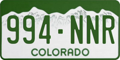 CO license plate 994NNR