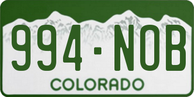 CO license plate 994NOB
