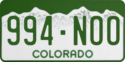 CO license plate 994NOO
