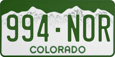 CO license plate 994NOR