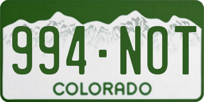 CO license plate 994NOT