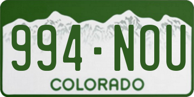 CO license plate 994NOU