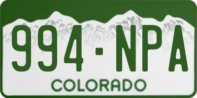 CO license plate 994NPA