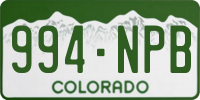 CO license plate 994NPB