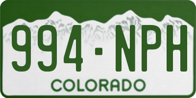 CO license plate 994NPH