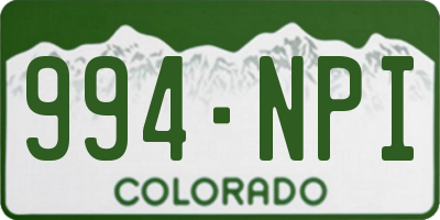 CO license plate 994NPI