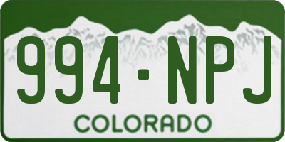 CO license plate 994NPJ