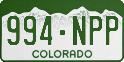 CO license plate 994NPP