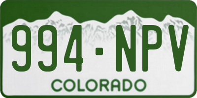 CO license plate 994NPV