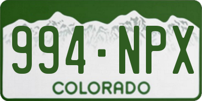 CO license plate 994NPX