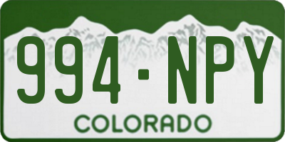 CO license plate 994NPY