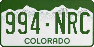 CO license plate 994NRC