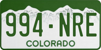 CO license plate 994NRE