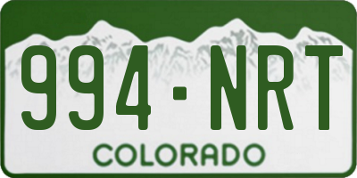 CO license plate 994NRT