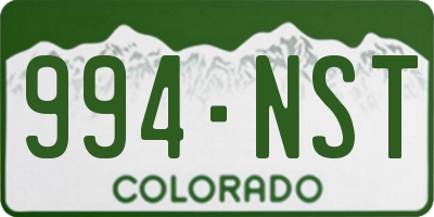 CO license plate 994NST