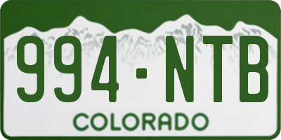 CO license plate 994NTB