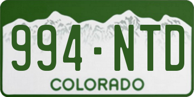 CO license plate 994NTD