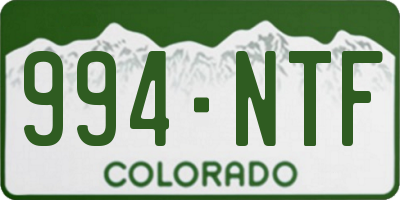 CO license plate 994NTF