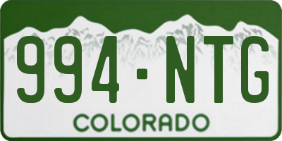 CO license plate 994NTG