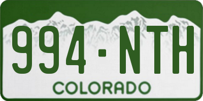 CO license plate 994NTH
