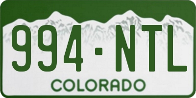 CO license plate 994NTL